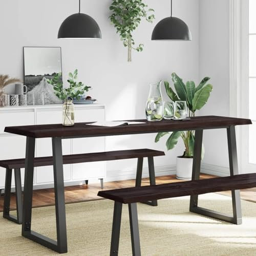Buzaza Tischplatte 180x40x(2-6) cm Massivholz Behandelt Baumkante Schreibtischplatte Bürotischplatte für Schreibtisch, Esstisch