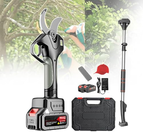 forplubossmmp Cesoie da Giardino E Forbici da Potatura, Cesoie da Potatura Elettriche + Asta Telescopica, Potatori Professionali Senza Fili, Potatore per Alberi Alimentato A Batteria da 21 V