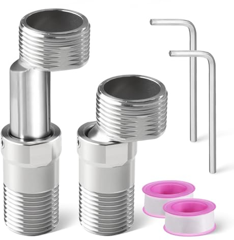 2 Piezas Excentricas Grifo Ducha Ajustable Excéntricas Grifo Ducha Excéntricas Regulables Adaptador Grifo Ducha 360° Ajustable Pie Curvado Angular Adaptador De Ducha para Cocina Baño