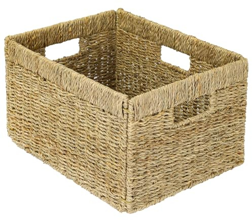 HMF Panier de rangement, panier tressé en jonc de mer | convient pour Billy | 35 x 25 x 20 cm