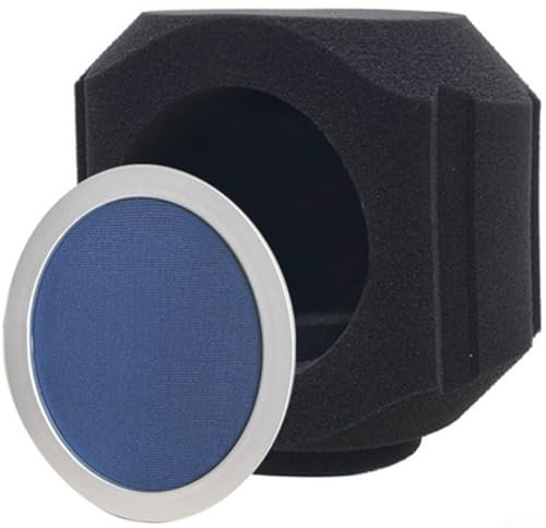 Escudo de aislamiento de micrófono de diseño elegante con excelentes propiedades de reducción de ruido (plateado+azul)