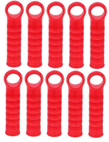 10pcs Broom Handle End Cap Plastic Red 22mm Replacement Grip
