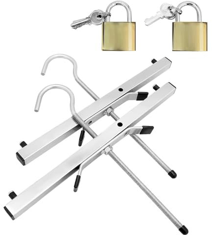 Yeqqzq 2 Pcs Ladder Roof Rack Clamps, Roof Rack Clamp Lock for Car, Universal Ladder Roof Rack Lock Van Roof Rack Clamps Lockable Safe Ladders with 2 Padlocks