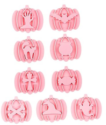 Mobestech 9piezas Cortadores De Galletas De Halloween Moldes Presión Decorativos De Plástico Para Repostería Para Hacer Galletas De Halloween