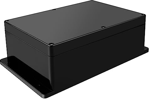 Project Box with Fixed Ear Therlan DIY IP65 Waterproof Junction Box ABS Universal Electronics Project Enclosure Black Project Boxes Dustproof Plastic Case Indoor Outdoor Connecting (263 * 182 * 95mm)