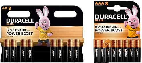 16X Duracell AA + AAA Plus Power Boost (1 Blister mit 8 AA Batterien bis zu 150% + 1 Blister mit 8 AAA Batterien bis zu 100%) 16 Batterien (LR6/MN1500 + LR03/MN2400)