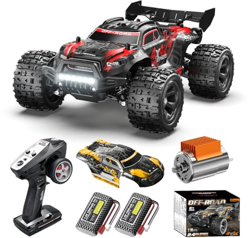Macchina telecomandata professionale 1:18 4x4 tutto terreno, auto RC ad alta velocità 36 km/h con doppia batteria 1500 mAh e doppia carrozzeria, Monster Truck per adulti e ragazzi