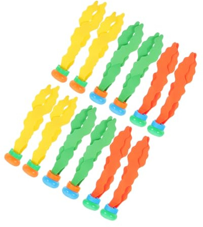 Didiseaon 12Pcs Diving Pool Bright Colored Seagrass Sinker Fun Swimming Practice for Older Learning and Playing Together