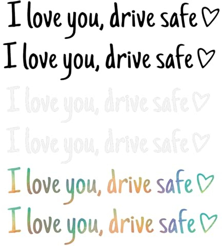 12 Stück I Love You Drive Safe Aufkleber Spiegel, Herz Auto Aufkleber Spruch, Fahr Vorsichtig Auto Innenraum DekoAufkleber für Spiegel und Fenster, Geschenk für Fahrer Frauen Männer
