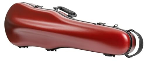 Geigenkasten für Violine Violinenkoffer, leicht, robust, Verbundmaterial, mehrere Farben erhältlich, 4/4-3/4, Größe verstellbar(Red)