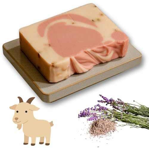 Lucknel® Handgemachte Naturseife – Ziegenmilch & Lavendel mit Sheabutter – Familienmanufaktur mit 14 Jahren Seifen-Erfahrung, hochwertige Zutaten, sanfte Pflege für normale Haut