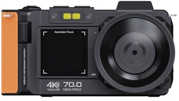 Lawnoval Cámara digital 4K sin espejo con sensor de 96 MP, zoom digital de 50x, pantalla HD de 3.5 pulgadas, WiFi, para fotografía y video, negro y negro