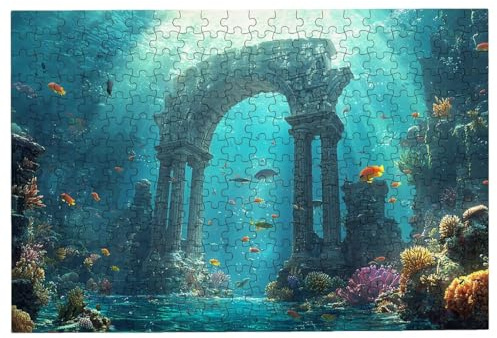 Puzzle 1000 Pieces Océan, Puzzle 1000 Pièces Adultes Bâtiment, Puzzles en Bois pour Adultes Jeux Educatifs, Puzzles avec Une Boîte d'emballage Exquise Cadeau Femme, Tableau Decoration Murale -3322