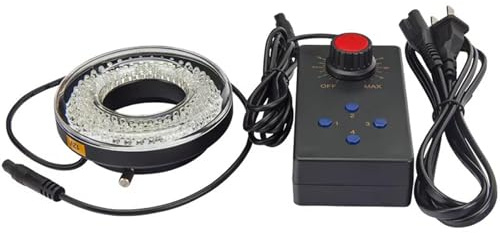 LED Microscope Ring Light, 4 Color 4 Ring Illuminator Lamp, 148 Pcs LED Beads, Controller, Screw Fixing, for Industrial Microscope Camera Photo Video