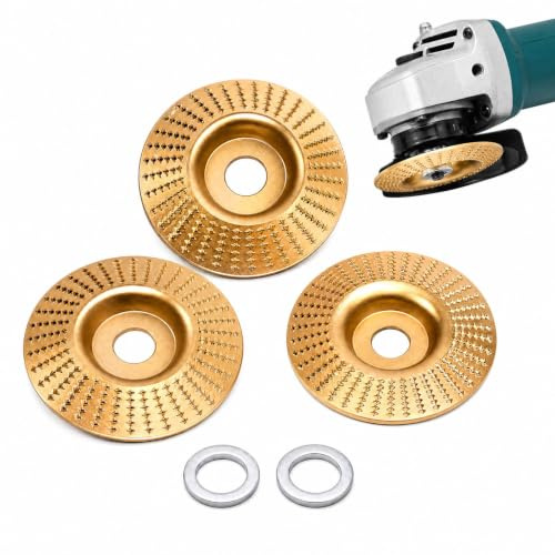 Aliyuhao 3 Pezzi Intaglio Legno-Mola Disco 100mm x 22mm per Smerigliatrice Angolare, Acciaio al Carbonio Elevato, Set Dischi Abrasivi per Taglio e Sagomatura