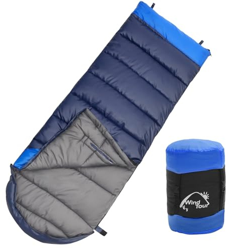 Wind Tour 3 Season Lightweight Waterproof Sleeping Bag Indoor & Outdoor for Hiking Backpacking Camping Traveling