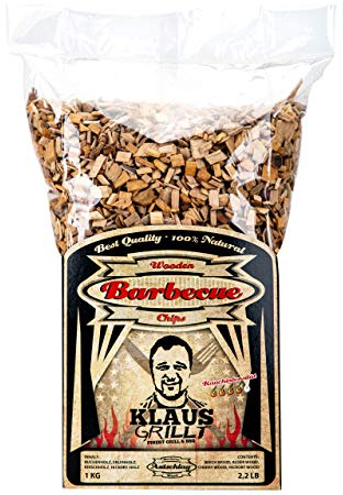 Axtschlag Räucherchips Klaus grillt, 1000 Gramm sortenreine Räucherspäne für besondere Rauch- und Geschmackserlebnisse, für alle Grills & Smoker