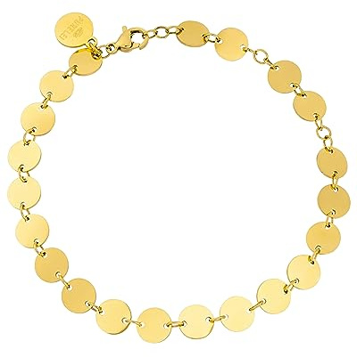 Purelei Kalani Armband (Gold) – Elegantes, verspieltes Damen Armband mit Plättchen – Edelstahl 18K vergoldet – Verstellbare Länge 16/17,5/19 cm – Hawaiianisch inspiriert