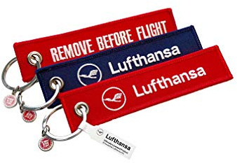 REMOVE BEFORE FLIGHT Lufthansa- Schlüsselanhänger 3er-Set
