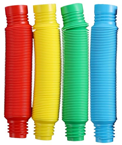 Milaloko 4 stycken färgglada stretch XL pop-rör sensorisk fidget leksak