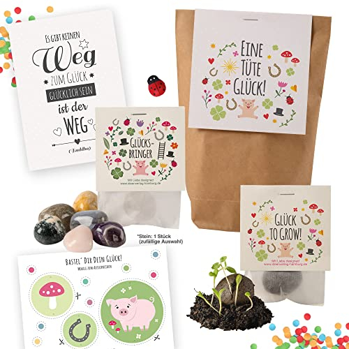 Ideenverlag HAMBURG 'Glück' Wundertüte - 1x Überraschungstüte mit 6 nachhaltigen Glücksbringern