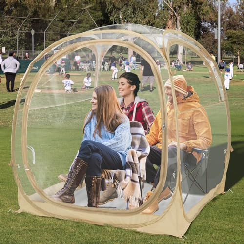 EighteenTek Sports Tent Weather Proof Pod Bubble Tent Outdoor Instant Pop Up Shelter Clear Large Specious 4 Person Lightweight Portable Patent Pending 63x63x63