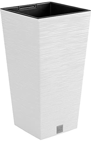 Pot de fleurs avec reserve d´eau 29x29x55cm blanc - FURU