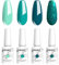 Vishine Gel Nail Polishes, 4 Colors Dark Green Gel Polish Set Matcha Sparkly Glitter Gel Polish Misty Forest Green Collection Soak Off UV LED Lamp Nail Art Varnish 8ml