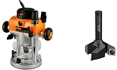Triton 330165/TRA001 Défonceuse de précision bi-mode 2400 W & CMT 663.004.11 Insert carbure Spoilboard Panneautage Router Bit avec 2–3/20,3 cm de diamètre et 12 mm x 50 mm Tige