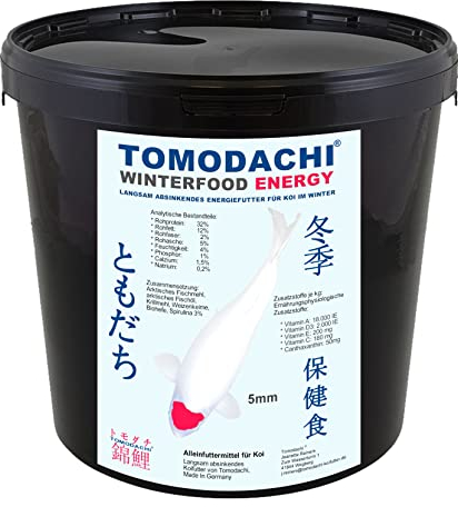 Winterfutter Koi Sinkfutter farbverstärkendes Koifutter für den Winter Energiefutter Koi arktische Rohstoffe gut verdaulich bei Kälte 5mm 3kg Eimer