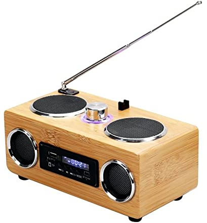 PAILON Radio Retro Vintage, Radio FM con Estilo Clásico Antiguo, Altavoz Multimedia Receptor Clásico USB con Reproductor MP3, para Casa, Fiesta, Exterior, Regalo
