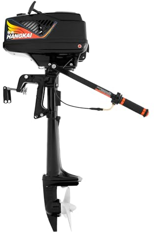 soudesileim 3.6 Ps 2 Takt Aussenbordmotor, Benzinmotor Wassergekühlt mit kurzer Welle, Outboard Motor CDI, 360 Grad Lenkung, Für Fischerbooten, Beibooten Und Schlauchbooten