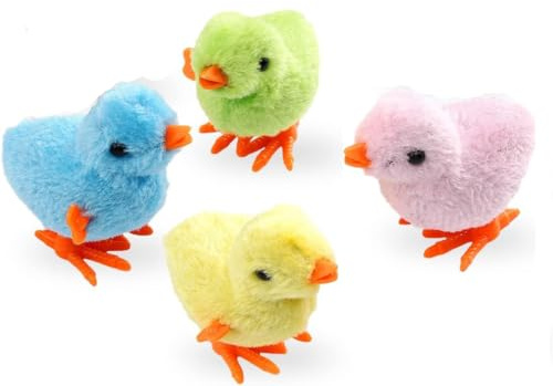 Påskuppfödning kycklingleksaker, 4 stycken kycklingleksaker, gåva för liten pojke och flicka, påskdekoration, kycklingar, leksak, påsk