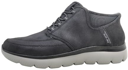 Skechers Herren Summits Siegul Sneaker, Black Suede/Charcoal Trim, 46 EU