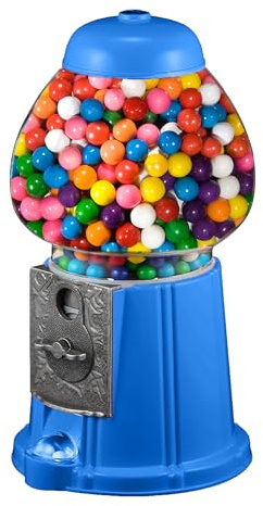 Great Northern Popcorn - Distributore automatico vintage in metallo fuso a gettoni da 28 cm, con sfera di vetro e rotazione gratuita, colore: blu