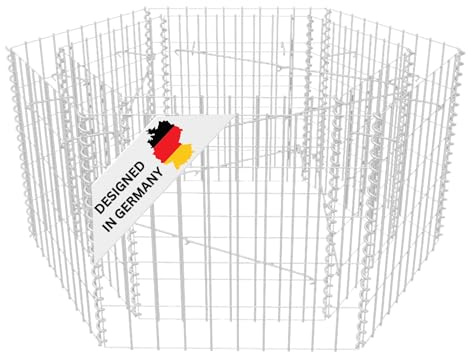 DELUKE Hochbeet Gabione 6-eckig LISSA aus Stahl | 90×100×50cm | Steinkorb Gabionengitter Ziergabione Steingabione Drahtkorb befüllbar