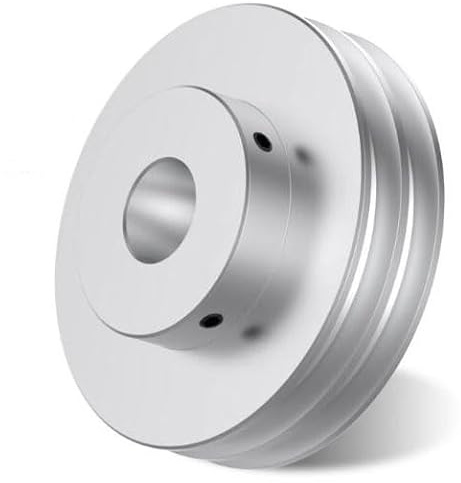 CHANCS Doppelnut Aluminiumlegierung Keilrillenriemenscheibe 80mm OD 8mm feste Bohrung Riemenscheibe für Motorwelle Bohrmaschine 6mm(1/4) PU Rundriemen