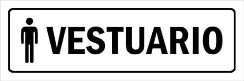 Male locker room, white informational sign SP033 - Self adhesive sticker (150mm x 50mm)