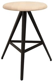 TRABALDO Hocker KUKY N-47 - Designed and Made in Italy - Struktur aus Metall und Sitz aus natürlichem Eschenholz - Zertifiziert 100% FSC - A 48 cm x L 41 cm - Hellbraun