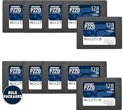 Patriot P220 128 GB SSD interno - SATA 3 2,5 - Unità a stato solido Confezione da 10 - P220S128G2510B