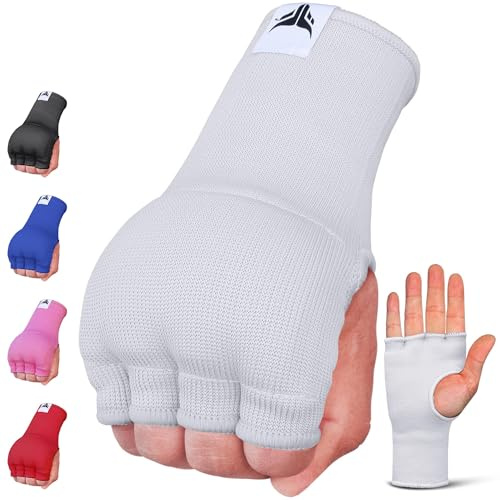 Mytra Fusion innenhandschuhe Boxen Quick Easy Gel gepolstert Bandagen ohne Lange Träger Herren und Damen Elastisch boxbandagen für MMA, Muay Thai, Kickboxen, Punching und Kampfsport