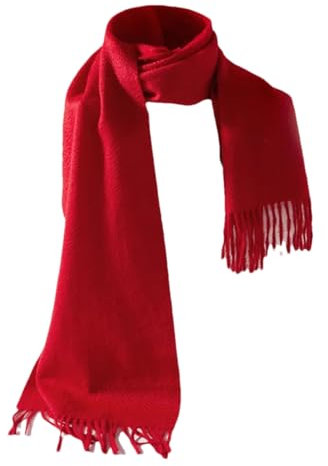 Kaschmir-Schal für Damen und Herren, einfarbig, lang, Kaschmir-Schals, rot, One size