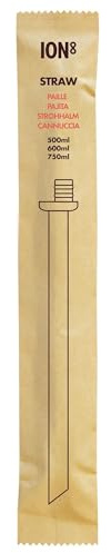 ION8 Water Bottle Reusable Straw Accessory for ION8 Water Bottles, fits 500ml, 600ml, 750ml, Wide Easy Clean Straw, Dishwasher Safe, Transparent, Medium