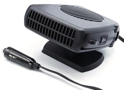 Chauffage de Voiture 12V 200W Dégivrage Prapide du Pare-Brise Prise Allume-Cigare Réchauffeur Ventilateur Portable Toutes Saisons avec Base Rotative 360°
