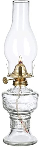 BFNDSSEOU lámpara de Aceite de petróleo Glass Kerosene Lamp with 4-Claw Head Hurricane Lamp Transparent Household Kerosene Oil Lamp Emergency Lighting Camping Lamp(Clear)