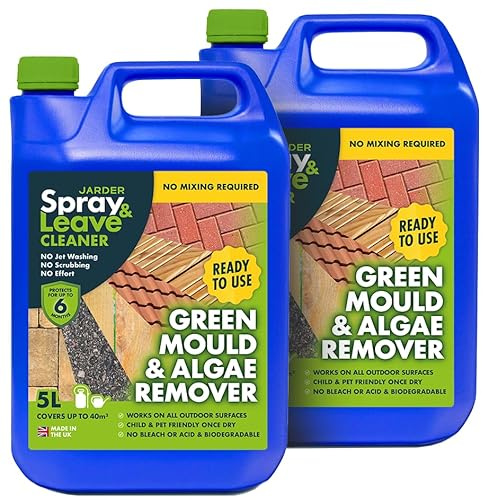 2 x 5 Litres Jarder Spray & Leave Ready to Use Patio Cleaner - Removes Green Mould and Algae. No Mixing Required - Covers 80 Square Metres.