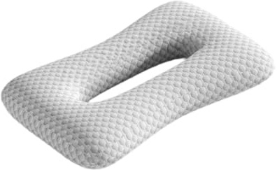 DimyFew Ohrloch Piercing Kissen mit Abnehmbarem Bezug, Ergonomisch Geformtes Kissen, Seitliches Schlafkissen für Sofa Oder Reisen, Grau
