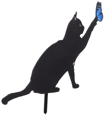 CIYODO Katzenfigur Garten Aus Acryl Dekorative Gartenpfähle Für Draußen Tier-gartendekor Kätzchen-gartenpfähle Wetterbeständige Gartenverschönerung