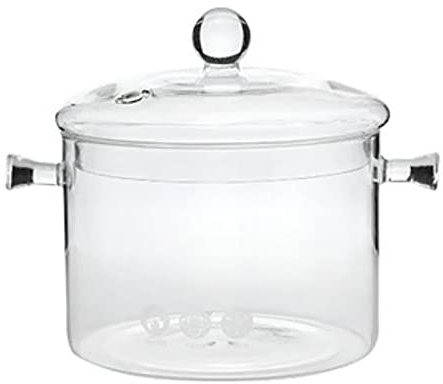 Pentola di cottura in vetro, casseruola di vetro trasparente, pentola di vetro in vetro resistente al calore, pentola trasparente trasparente con coperchio, pentole per pasta, per verdure di verdure