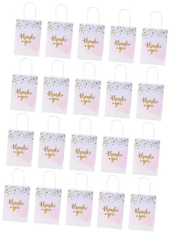 EXHUMKY 20stücke Geschenktüten Große Papiertüten Mit Henkel Dankeschön-geschenkverpackung Für Hochzeiten Partys Und Besondere Anlässe Stabil Und Praktisch Zur Einfachen Lagerung